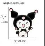 Enamel Pin - Sanrio - Kuromi Sitting Arms Up Eyes Shut