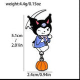 Enamel Pin - Sanrio - Kuromi With Pumpkin Dangle