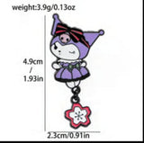 Enamel Pin - Sanrio - Kuromi With Flower Dangle