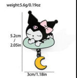 Enamel Pin - Sanrio - Kuromi On Cloud With Moon Dangle