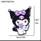 Enamel Pin - Sanrio - Kuromi Standing Purple Bow Holding Letter