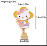 Enamel Pin - Sanrio - Hello Kitty With Hat And Basket Dangle
