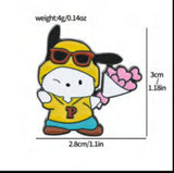 Enamel Pin - Sanrio - Pochacco With Sunglasses And Flowers