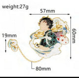 Enamel Pin - Demon Slayer - Dark-haired Character White Light Frame Charm