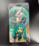 PVC Keychain - Vocaloid - Chibi Miku in Green Outfit Holding Leek