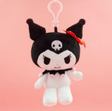 Plush Keychain - Sanrio - Kuromi (16cm) - White Body Red Ribbon Black Collar