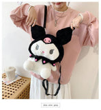 Plush Purse - Sanrio - Kuromi Black with Pink Bows