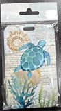 ID Card Badge Holder - Seascape with Turtle and Coral - foto real del paquete