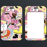 ID Card Badge Holder - Courage the Cowardly Dog - Yellow Pink Polka Dot Screaming Collage