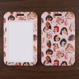 ID Card Badge Holder - Disney Princesses - Disney Princesses - Pink Princess Faces Tossed Pattern