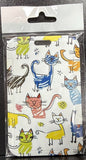 ID Card Badge Holder - Cats Drawing Pattern - foto real del paquete