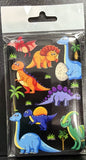 ID Card Badge Holder - Cartoon Dinosaurs with Palm Trees and Eggs - foto real del paquete
