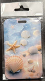 ID Card Badge Holder - Seashells and Starfish Beach Theme - foto real del paquete