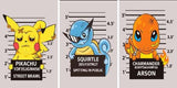 3D Lenticular Poster 12x16 - Pokémon - Pikachu, Squirtle, Charmander (Mugshot Parody)