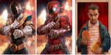 3D Lenticular Poster 12x16 - Power Rangers, Stranger Things - Black Ranger, Red Ranger, Eleven
