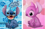 3D Lenticular Poster 12x16 - Lilo & Stitch - Stitch Floral and Pink Angel Two Panel