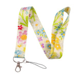 Lanyard - Floral Pattern (Yellow Background, Multi-colored Flowers)