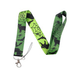 Lanyard - Black Cats, Bats, and Spiderwebs on a Lime Green Background