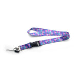 Lanyard - Purple Tropical Floral Pattern