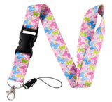 Lanyard - Pink, Blue, and Green Bow Pattern