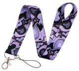 Lanyard - Purple and Black Swirl Hearts