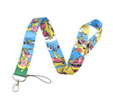 Lanyard - Cow and Chicken - Cow, Chicken, and I.M. Weasel on a Light Blue Background