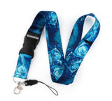 Lanyard - Swirling Blue and White Pattern