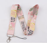 Lanyard - Pink Gingham with "Jesus Is Our Daily Bread" and "Jesus Loves You!"