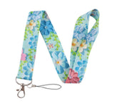 Lanyard - Blue Floral Pattern #2