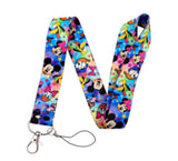 Lanyard - Disney - Mickey Mouse, Minnie Mouse, Donald Duck, Daisy Duck, Goofy, and Pluto on Blue