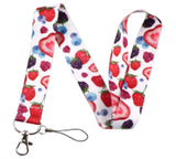 Lanyard - Mixed Berries (Strawberries, Blueberries, Raspberries, Blackberries) on White Background
