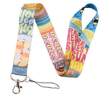 Lanyard - "You Go Girl" and "U Cute" Text with Peace Signs and Suns