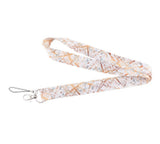 Lanyard - White and Gold Marble Pattern
