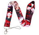 Lanyard - Tokyo Ghoul - Kaneki Ken, Juuzou Suzuya, and Other Characters with Red and Black Motifs