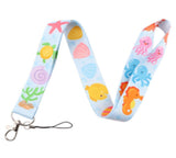 Lanyard - Sea Creatures on Light Blue