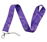 Lanyard - Floral Outline on Purple