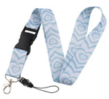 Lanyard - Blue and White Concentric Hearts (2)