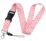 Lanyard - Pink and White Concentric Hearts
