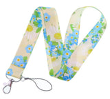 Lanyard - Daisy and Forget-Me-Not Flowers on Yellow