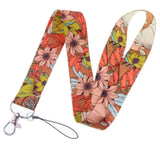 Lanyard - Floral Pattern with Sunflowers and Leaves