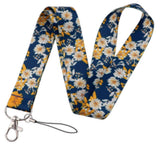 Lanyard - White and Yellow Daisies on Blue