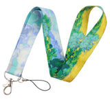 Lanyard - Abstract Blue Swirls and Green/Yellow Landscape