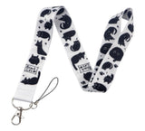 Lanyard - Black Cats with Various Poses and Paw Prints
