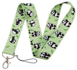 Lanyard - Panda Bears with Green Leaves