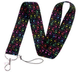 Lanyard - Black lanyard with colorful cat heads - DESIGN