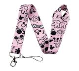 Lanyard - Disney - Minnie and Mickey Mouse Heads, Gloves, Bows, and Bones on Pink