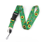 Lanyard - Sunflower Pattern on Green Background