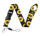 Lanyard - Sunflowers on Black Background