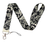 Lanyard - Black and White Skull Pattern