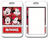 ID Card Badge Holder - Mickey & Friends - Minnie Mouse Red Grid Pattern